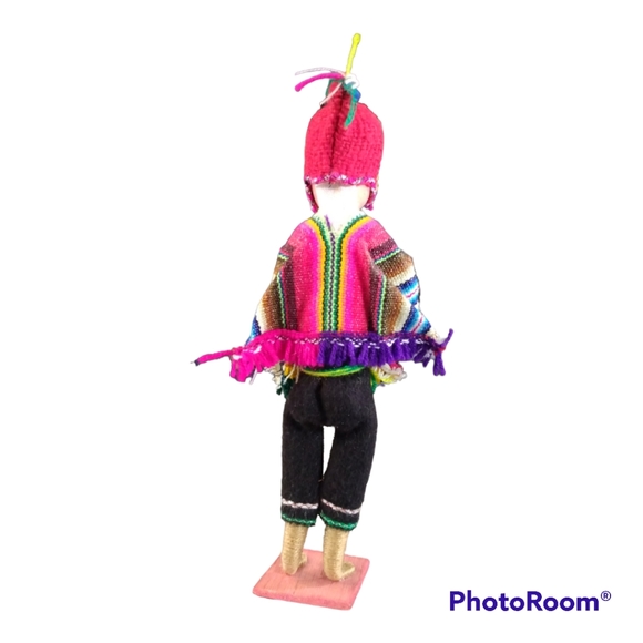 Vintage Peruvian flute player doll - Picture 3 of 6